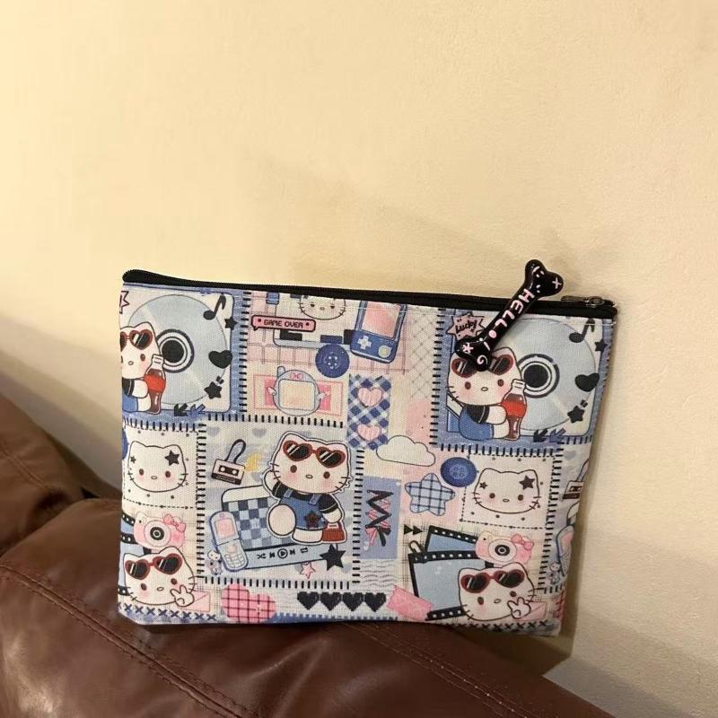Cute Cartoon Camera Sanrio Hello Kitty Handbag Portable Large Capacity Makeup Bag Kawaii Kt Cat Anime Periphery Storage Bag