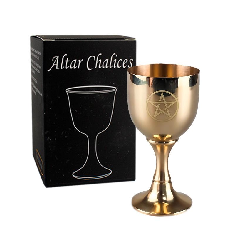 1PC Brass Holy Grail Astrological Tool Altar Chalic Prop Ritual Cup Altar Ornament Cup Chalice Cup For Altars Rituals