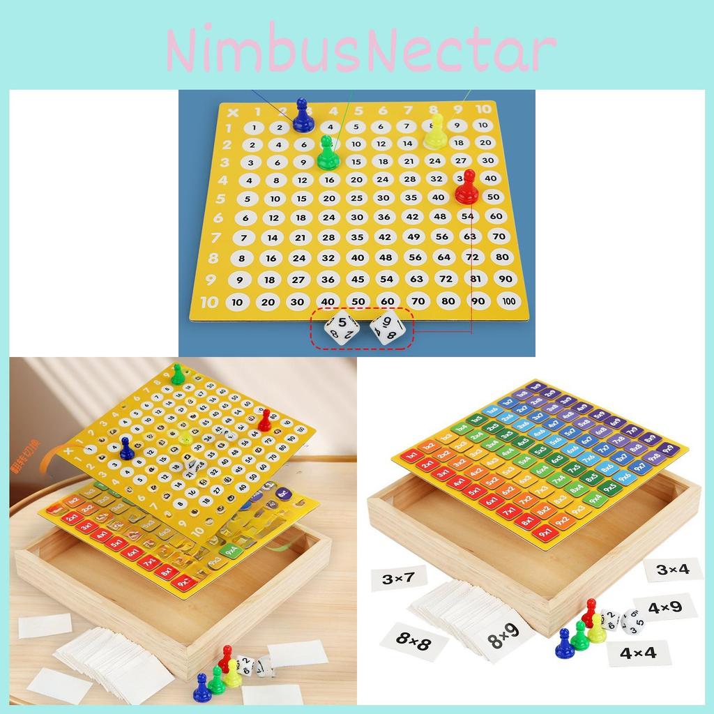 Wooden Multiplication Board Game With Magnetic Tiles For Kids Educational Fun