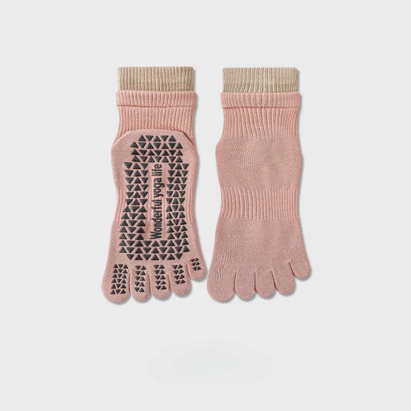 Five-finger Yoga Socks Breathable Cotton Five Toes Pilates Socks Silicone Non-slip Professional Indoor Workout Gym Sports Socks