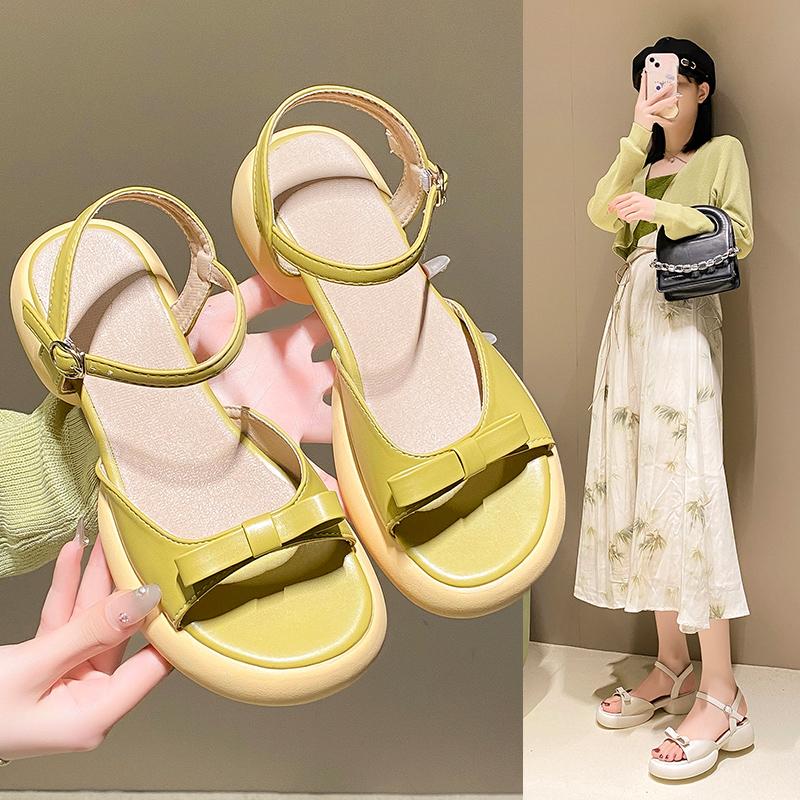 2024 Summer Gladiator Women Sandals Fashion Elegant Soft Sole Commute Shoes Ladies Comfort Thick Bottom Beach Sandalias