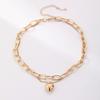 New Arrival Necklace Heart Pendant Thick Chain Heavy Metal Punk Style Multi-layer Clavicle Chain for Women