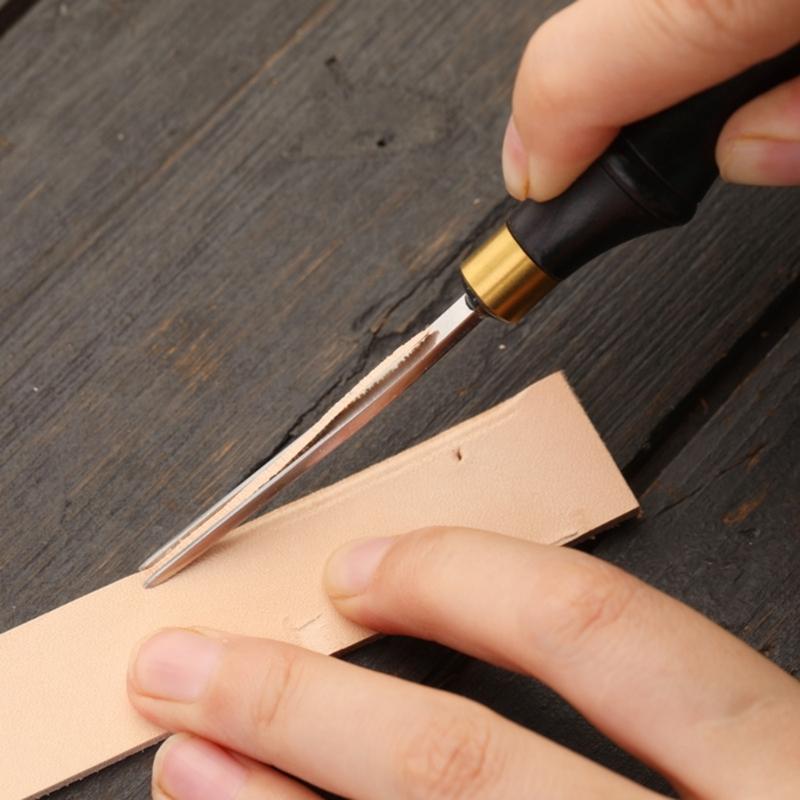 7Pcs Leather Edging Skiving Beveler Metal Leather Skiver Tool Leather Cutting Trimmer Tool for Leather Wallet Belt Bag