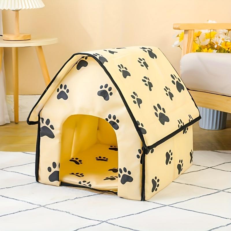 Pet Small Kennel, Dog House, Cat Kennel, Small Paw Graphic Foldable Pet Nest, Puppy Dog Cat House, Pet Kennel