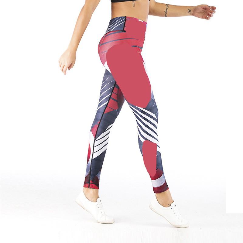 Womens High-Waisted Printed Yoga Leggings Running Fitness Dance Workout Stretchy Compression Pants