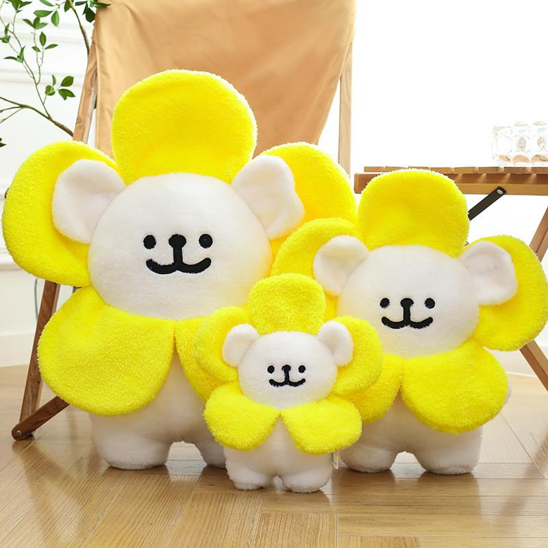 Sunflower Maltese Plush Dog Toy Cartoon Stuffed Animal Doll Decoration Room
