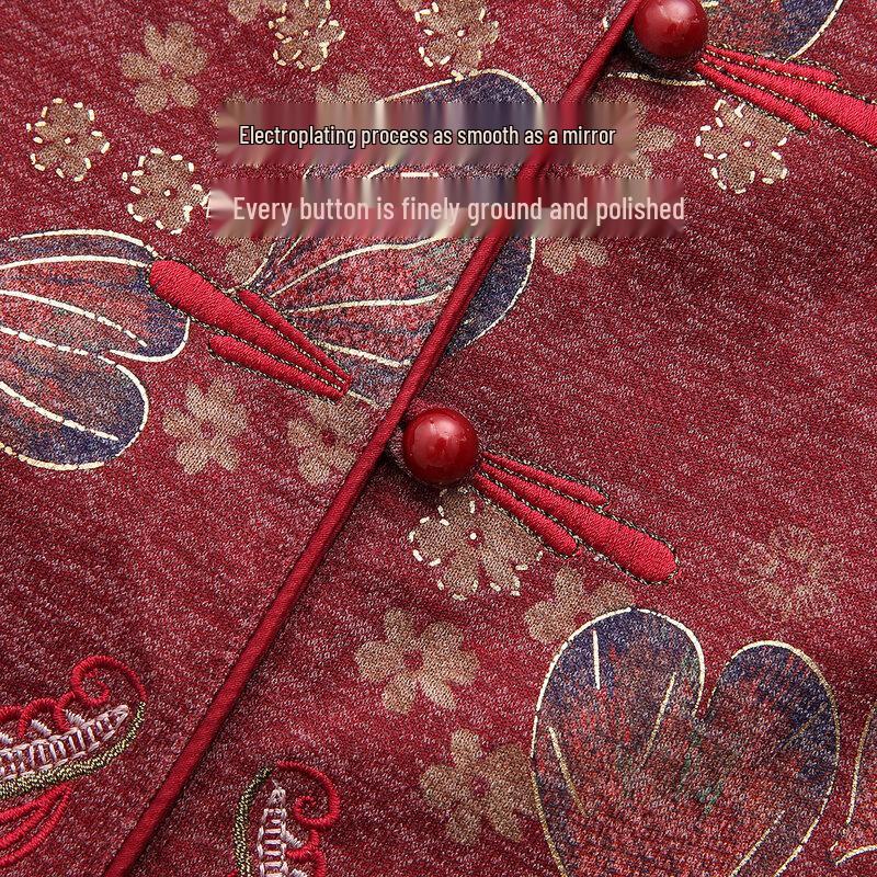 YUZHAOLIN Mid-Aged Women's Tang Suit Long-Sleeve Shirt