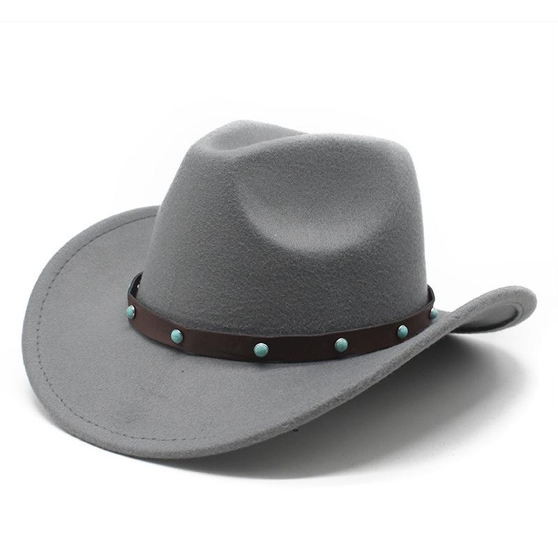 Ethnic Style, Western Cowboy Hat, Tibetan Concave Top Hat, Upturned Edge Felt Hat