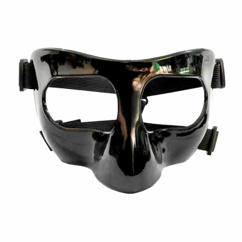 Black/Clear Basketball Face Mask Adjustable Face Guard Nose Protective Shield Basketball Sports Black