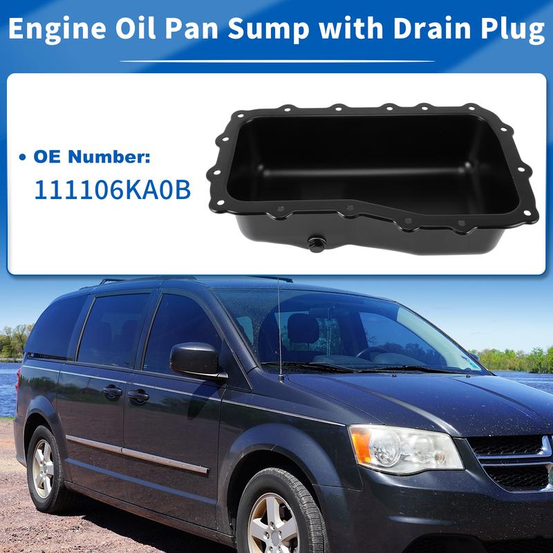 UXCELL No.4892386AA Engine Oil Pan Sump with Drain Plug for Dodge Grand Caravan 09-10