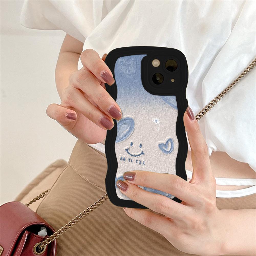 Mobile Phone Cases for iPhone 11 13 XR 15 Pro Max 12 14 Pro Max Case iPhone 16 7 Plus 8 Plus XS Max Big Wave Solid Color Cartoon Anti-drop Waterproof
