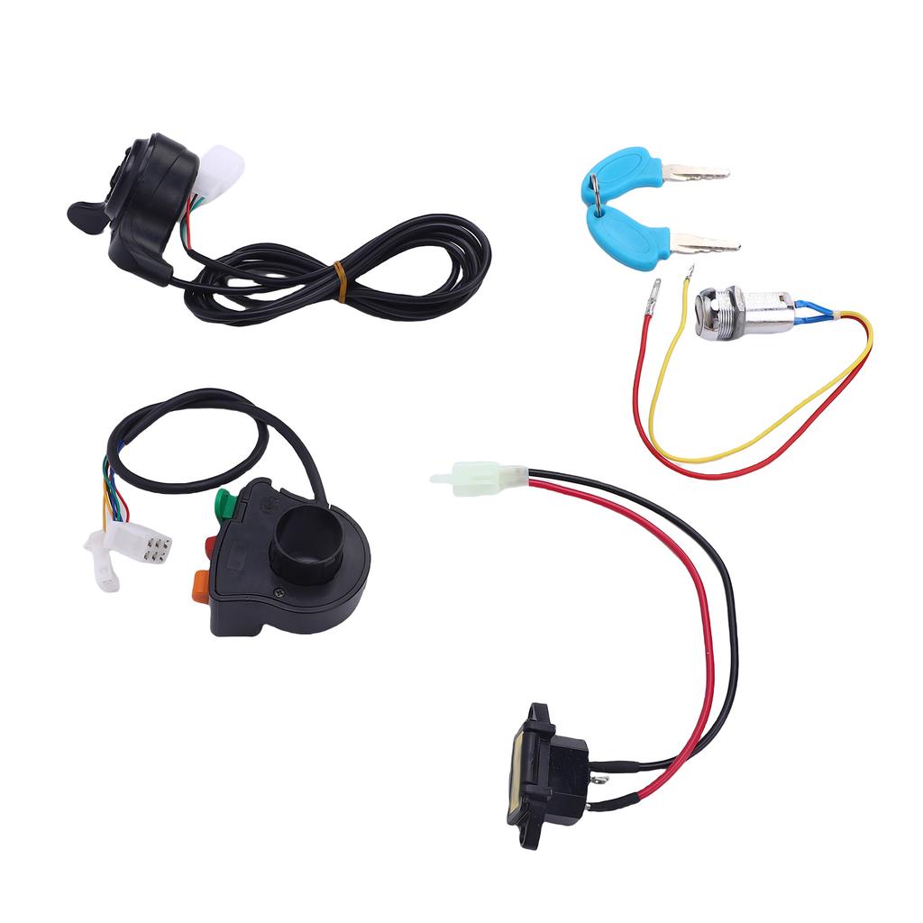 3-in-1 Lenkerschalter mit Zündschloss Daumengas Ladeanschluss Kit für Elektrofahrrad