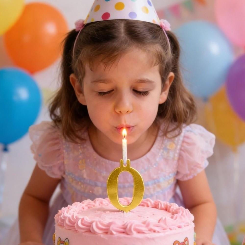 Stainless Steel Metal Number Candle Holders Number 0-9 Cake Candlestick Birthday Celebration
