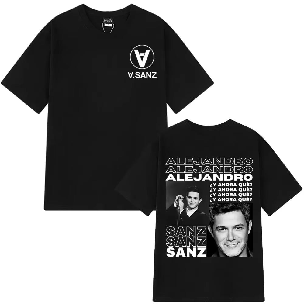 

Singer Alejandro Sanz Album Tour 2026 Print Tshirts Men Women Hiphop Tee Short Sleeve Vintage Fashion Clothing Casual Tshirts XL