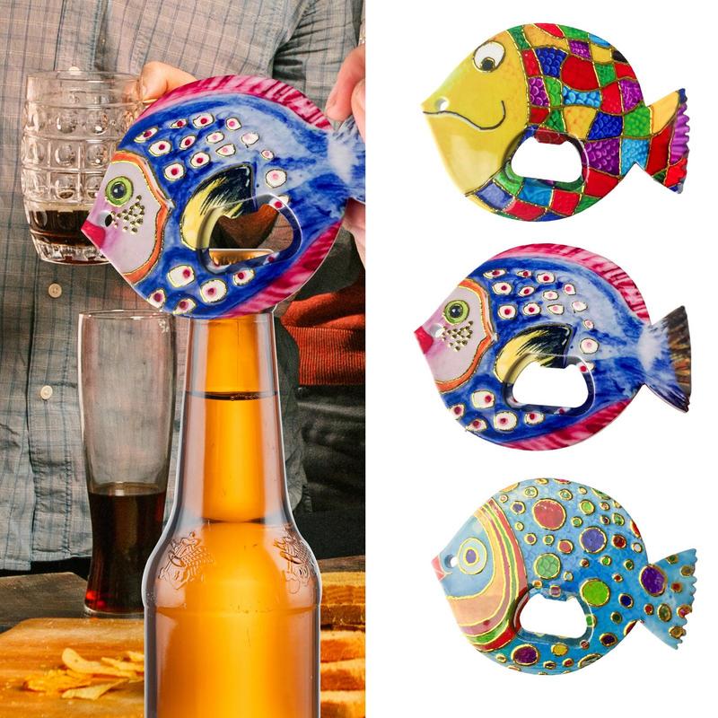 Fat head fish bottle opener Multifunctional Fridge Magnets cute Fish Pattern Beer Bottle Opener home Decorative Holiday Gifts