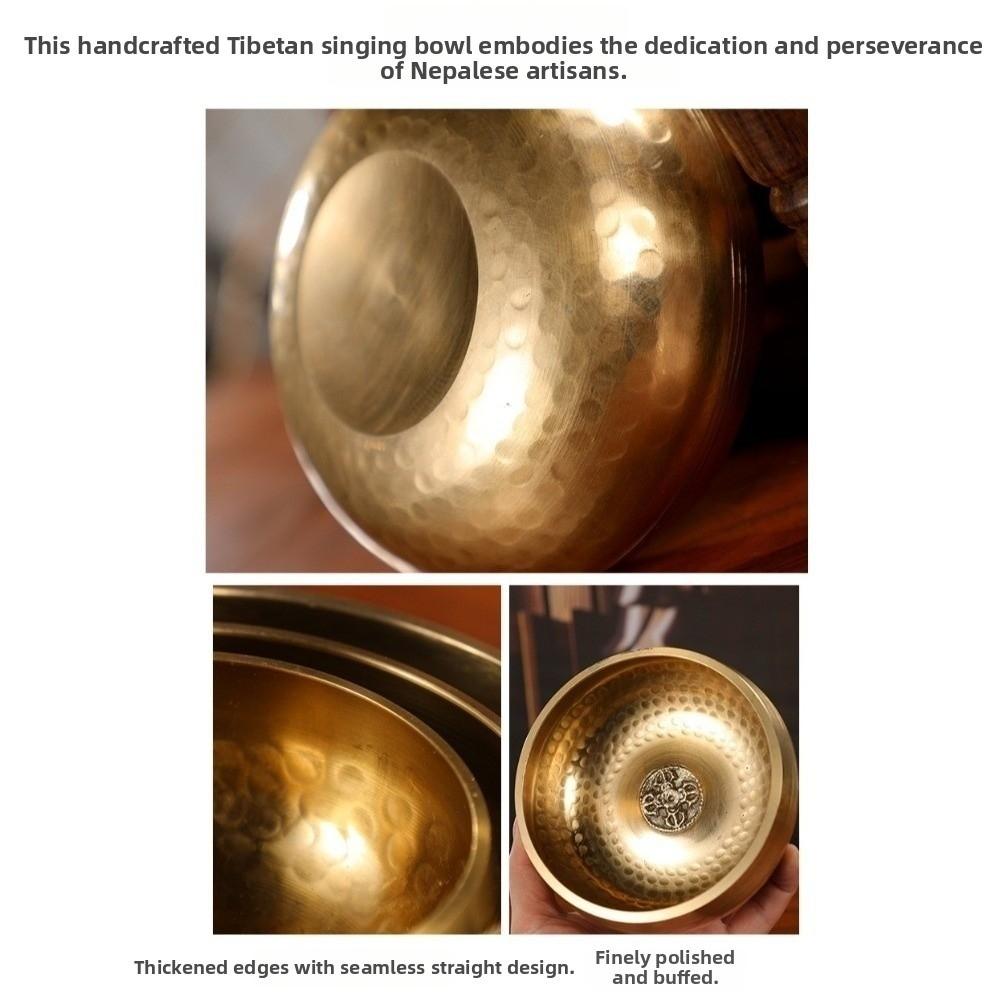 Soft Cushion Nepalese Singing Bowl Home Decor Bottom Engraved Tibetan Singing Bowl Set with Stick Stress Relief Mindfulness Bowl