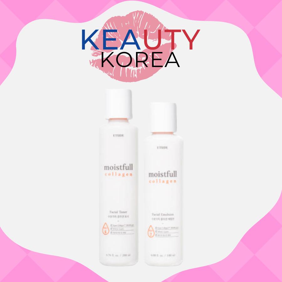 Etude Moistfull Collagen 2 Types Set  (200ml Toner & 180ml Emulsion)