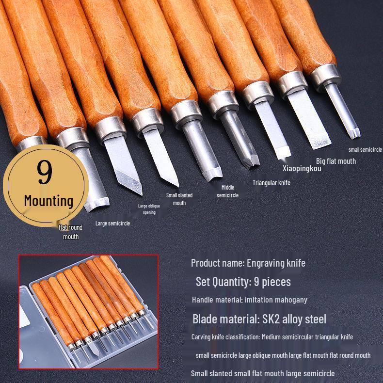 Zestaw noży do rzeźbienia w drewnie do ręcznego rzeźbienia, tworzenia stempli i pieczęci