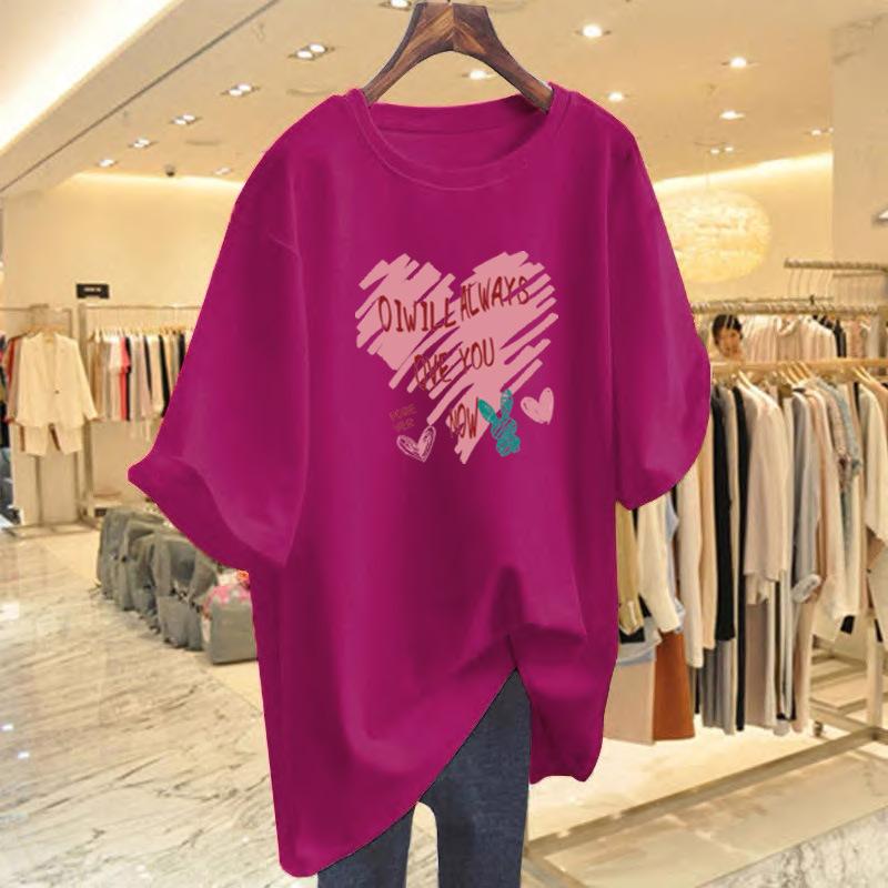 White Cotton Short-sleeved T-shirt Women's Ns Tide 2025 New Large-size Women's Clothing Summer Loose Belly Cover Half-sleeved Top