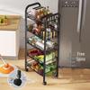Multi-Layer Movable Kitchen Rack: Floor-Standing Storage Cart for Fruits & Vegetables