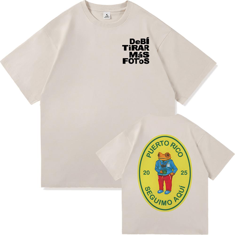 

Bad Bunny Debí Tirar Más Fotos World Tour 2025-2026 T-Shirt Men Funny Vintage Frog Tshirt Unisex High Quality Cotton Tees Shirts 2XL