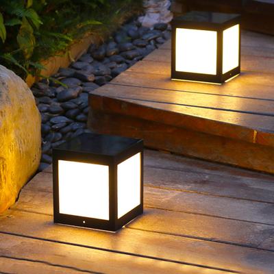 Thrisdar Outdoor Solar Street Pillar Light Outdoor Landscape Villa Fence Pillar Light Garden Porch Front Door Solar Stigma Lamp