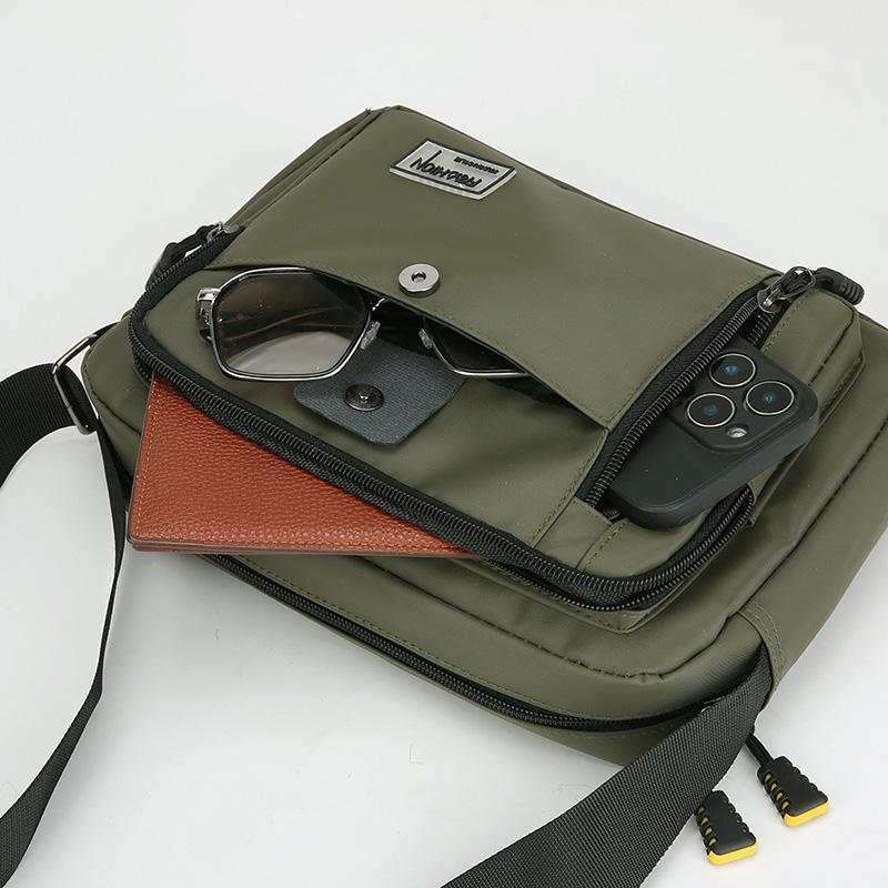 Crossbody Bag Men's Multi-Layer Zipper Coin Purse Outdoor Commuter Business Travel Shoulder Bag