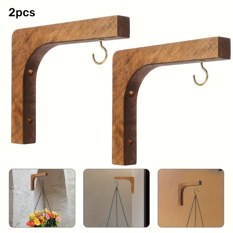 2pcs Nordic Style Wooden Bead Hooks, Versatile Double-Layer Wall Hanger for Pots, Towels & More, Simple Install for Home Decor