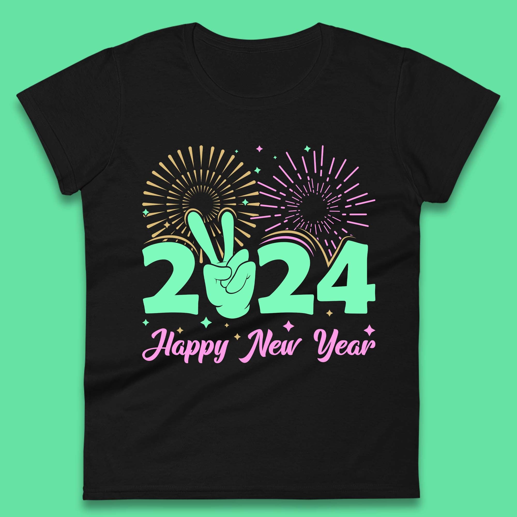 2024 2024 Happy New Year Celebrations Womens T-Shirt Mens Tops Tees Unisex S