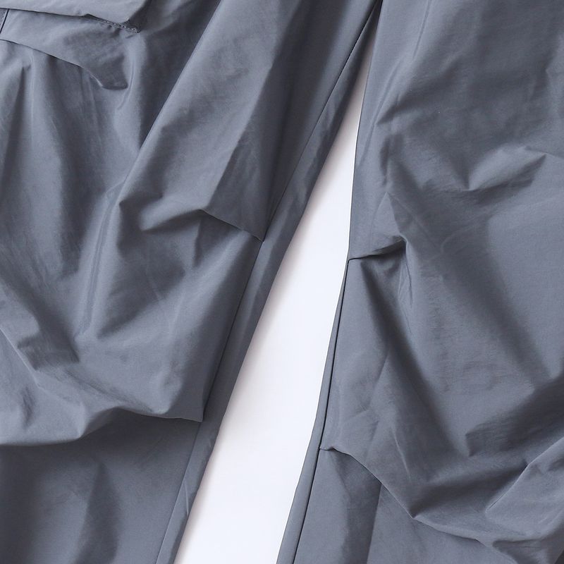 Quick-Drying Cargo Wide-Leg Pants Summer and Autumn New Foreign Trade Women clothes Simple Light Elastic Waist Multi-pockets Umbrella Pants 32313