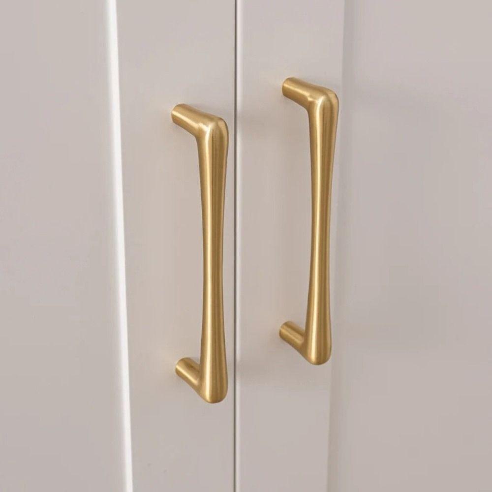 High Quality Gold/Silver Cabinet Pull Solid Smooth Furniture Handles Alloy Durable Drawer Knob for Cabinet Wardrobe Drawer