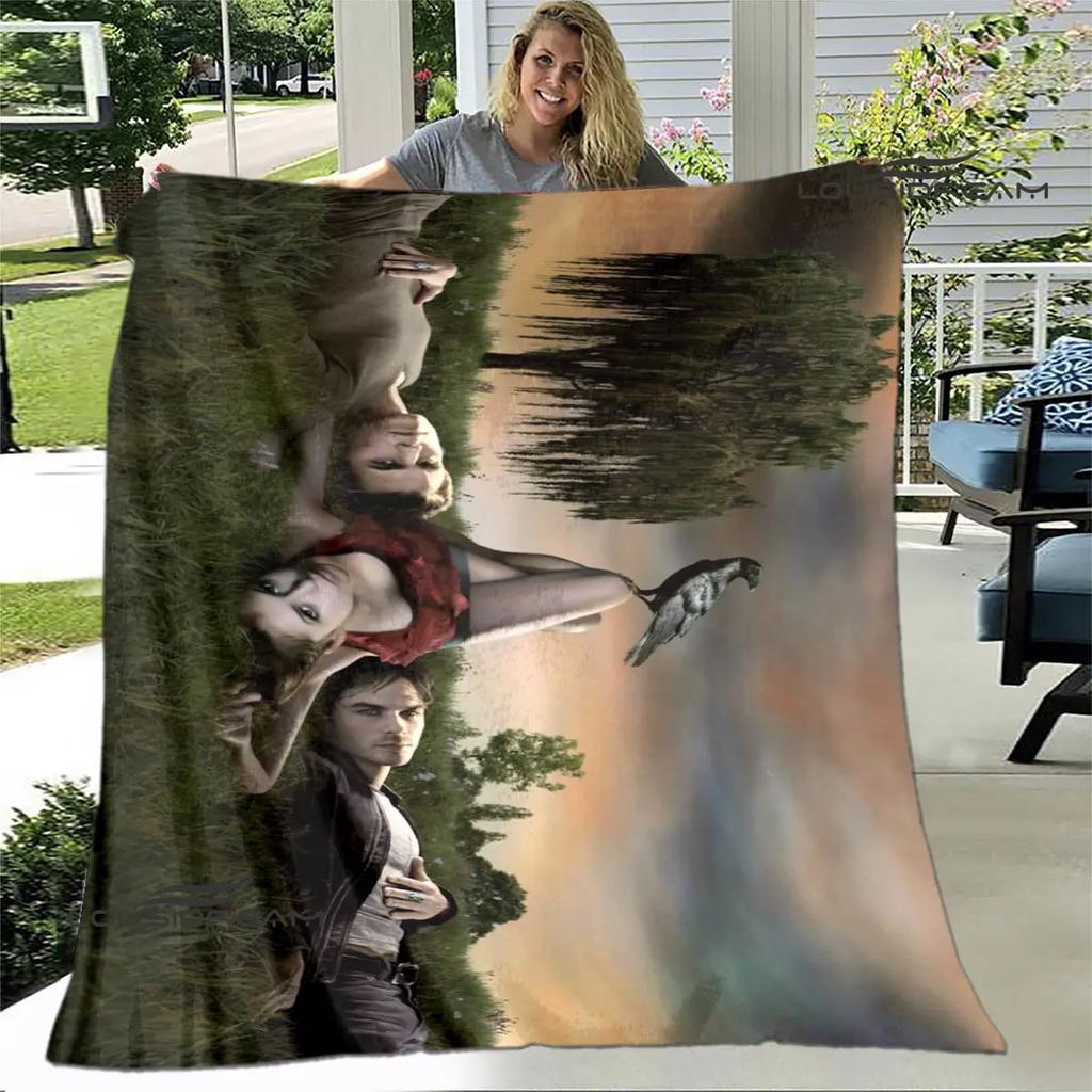 The Vampire Diaries Damon Salvatore Decken warme Flanelldecken Picknickdecke Heimreise Decke Bettwäsche Geburtstagsgeschenk