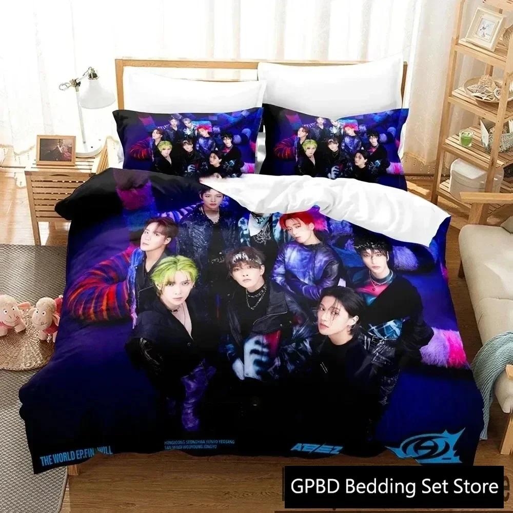 Luxury New 3D Print The World Ep.Fin Will Ateez Bedding Set Duvet Cover Bed Set Quilt Cover Pillowcase Queen Boys Adult Bedding