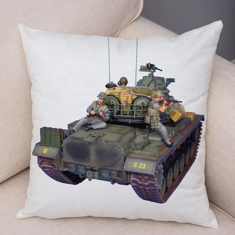 Toy Tank Pattern Pillowcase Office Living Room Car Ornaments Home Pillowcase
