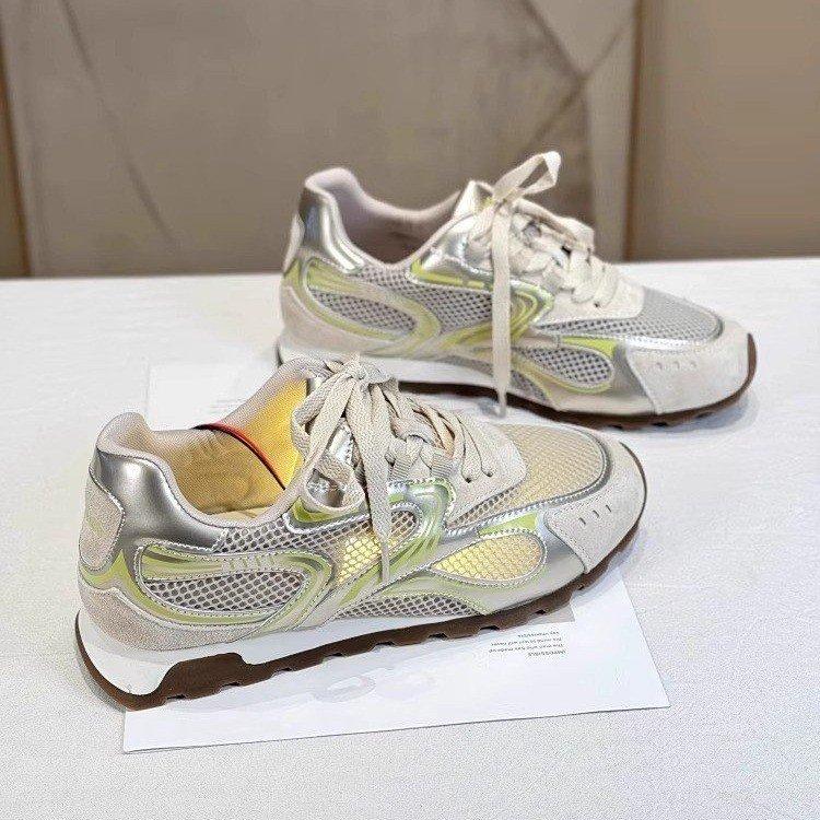 Shoes Women's 2025 New Summer Soft-soled Agande Training Shoes Mesh Breathable Thick-soled Sports Casual Dad Shoes