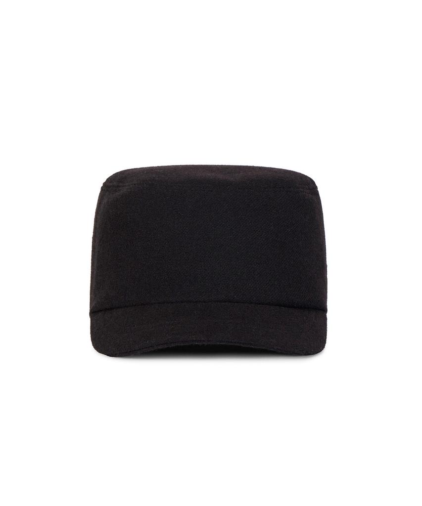 Bajal Va Square Studded Wool Bellboy Cap Black