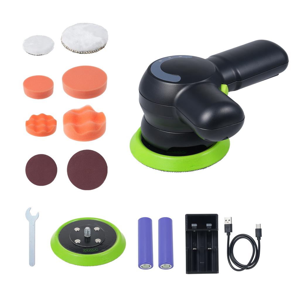 Cordless Car Polisher 7.4V Battery Car Buffer with 3 Gear Speed 4inch Portable Polishing Machine Kit with 8pcs