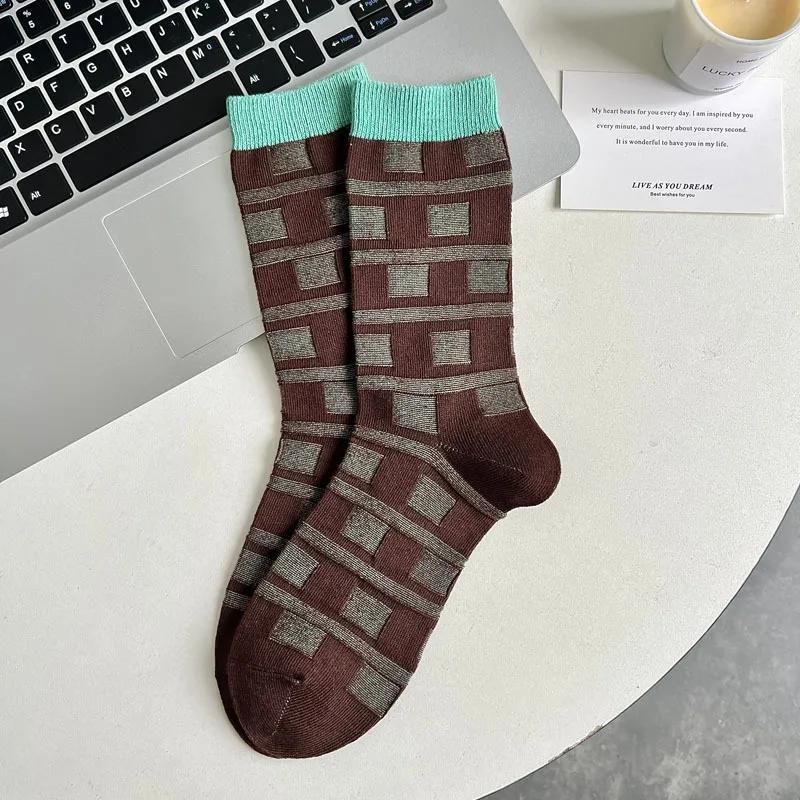 Mid-Calf Women Cotton Socks FAutumn Winter Ins Japanese JK Ethnic Style Fashion Socks Lady Girls Student Sweet Retro Long Socks