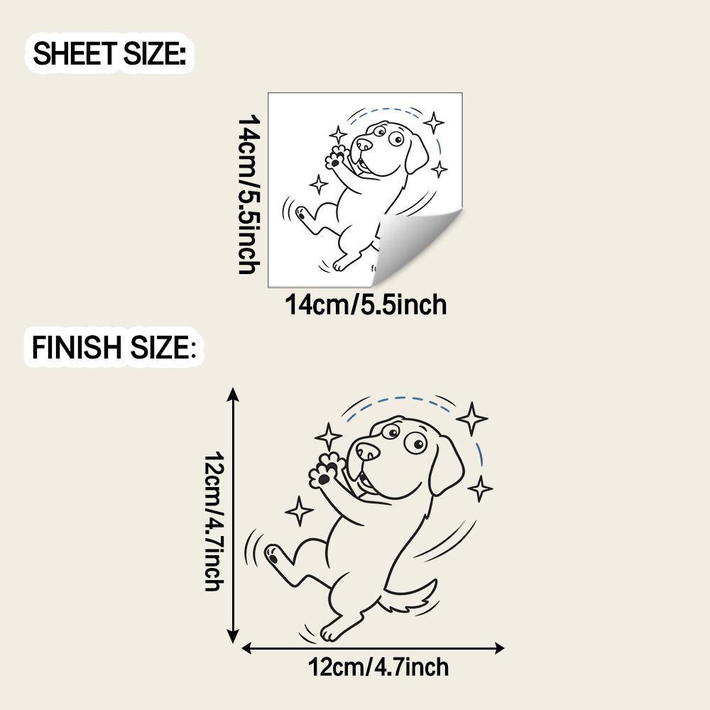 Cartoon Simple Line Dog Car Fuel Tank Beautification Decoration Sticker fun-q021