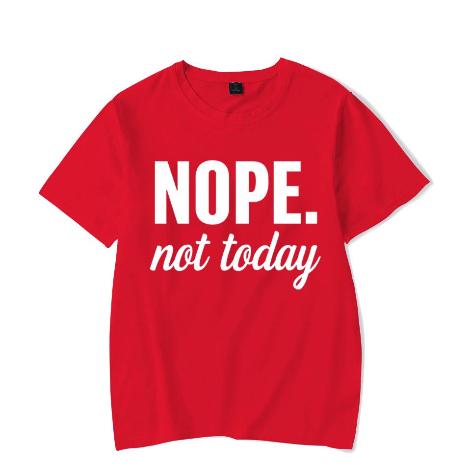 

Забавные футболки с буквенным принтом «Нет, не сегодня», женские летние повседневные футболки с короткими рукавами, топы с круглым вырезом XXL красный
