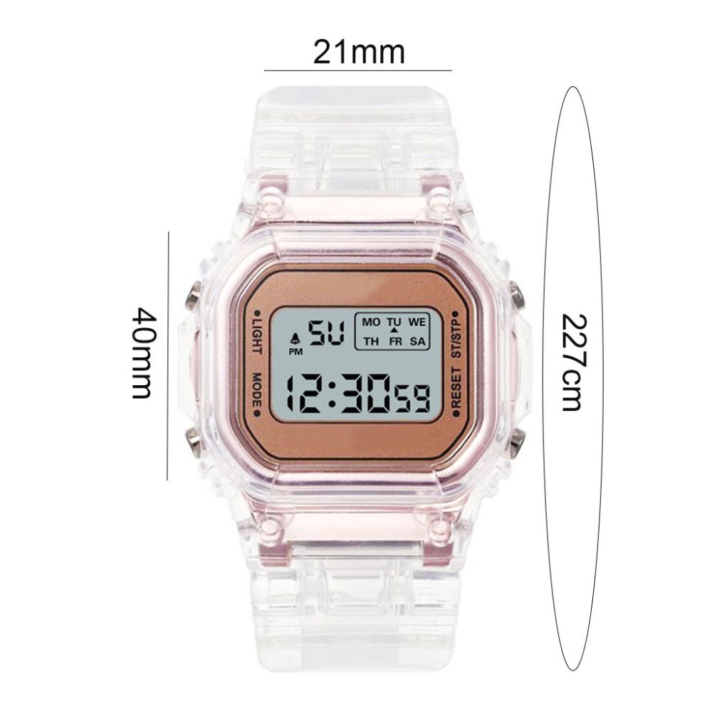 Transparent Watchband Digital Watch Clock Wristwatches Fashion Electronic Watches