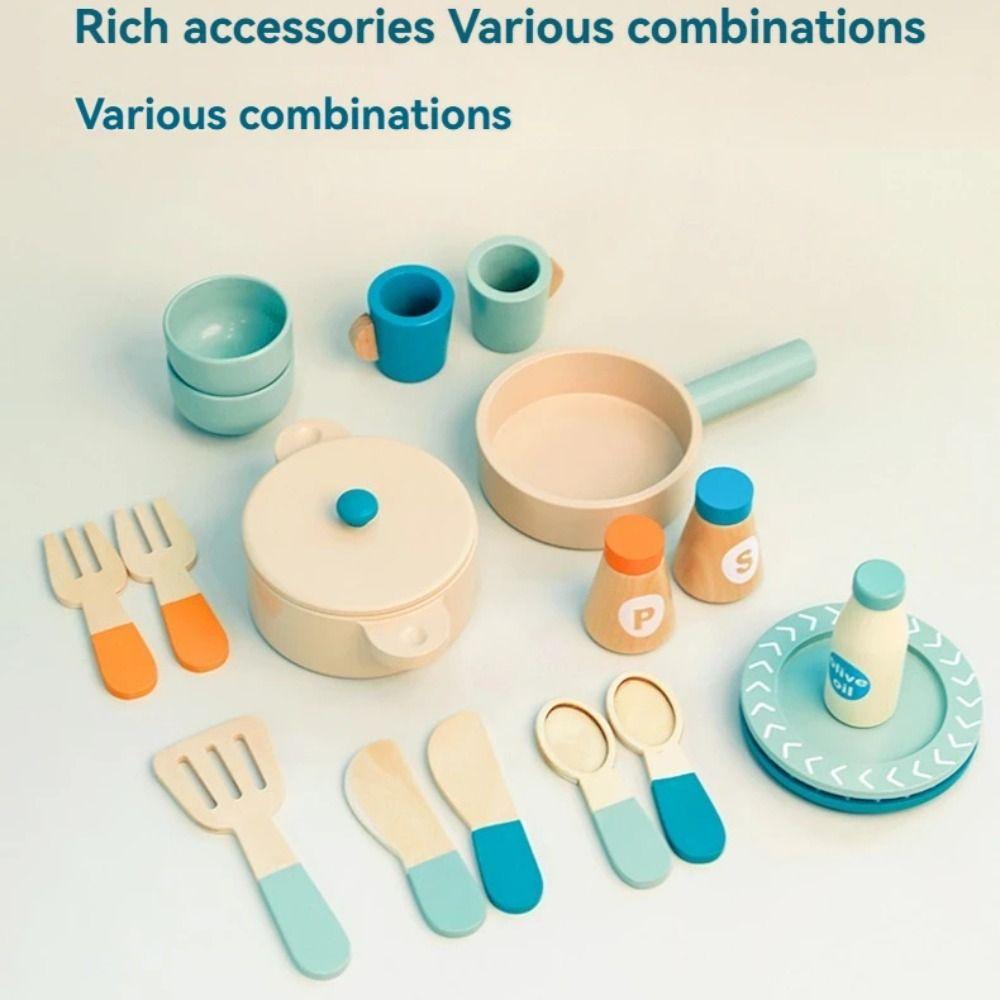 Wooden Kids Kitchen Toys Cookware Simulation Kitchen Toys New Cooking Toys