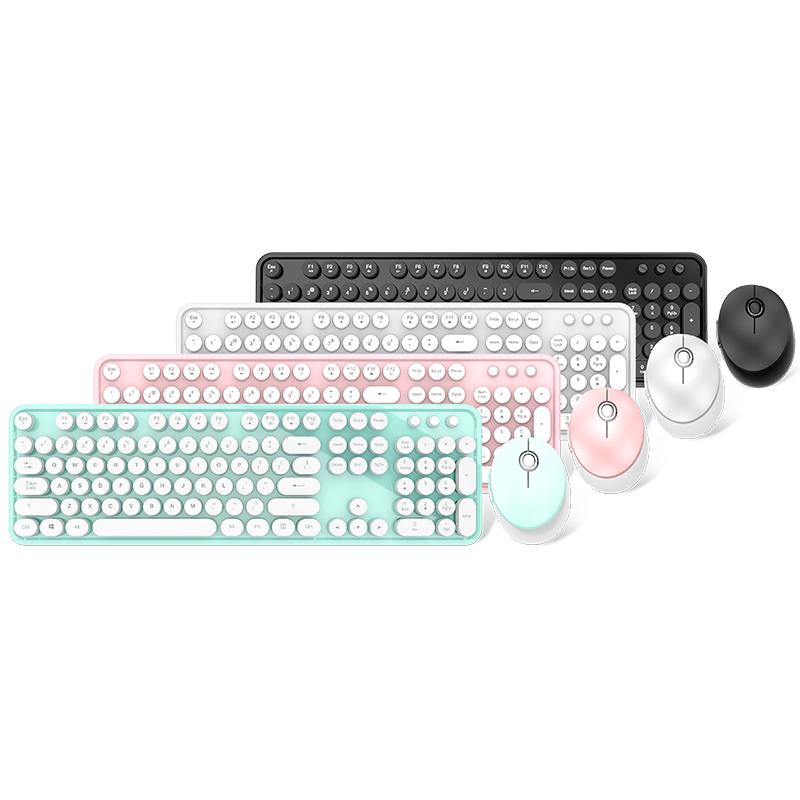 Mofii Sweet 2.4G Wireless Keyboard - Mouse Set: 104 Round Keycaps, Perfect for Office Tasks