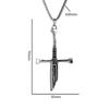 Retro Broken Sword Necklace Trendy Men Personality Made of Old Imitation Thai Silver Broken Sword Cross Pendant Mens Collarbone Chain