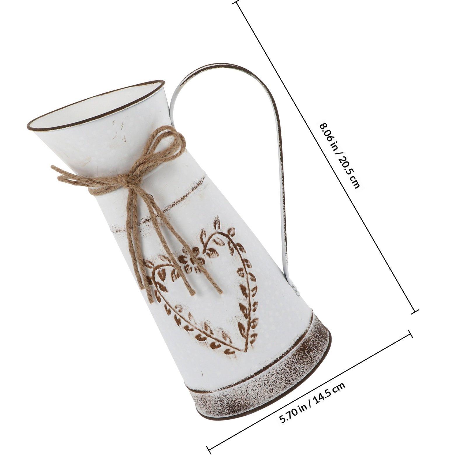 

Heart Shaped Flower Vase Decorative Metal Iron Bucket for Natural Artificial Flowers Vintage Farmhouse Style Tabletop Ornament
