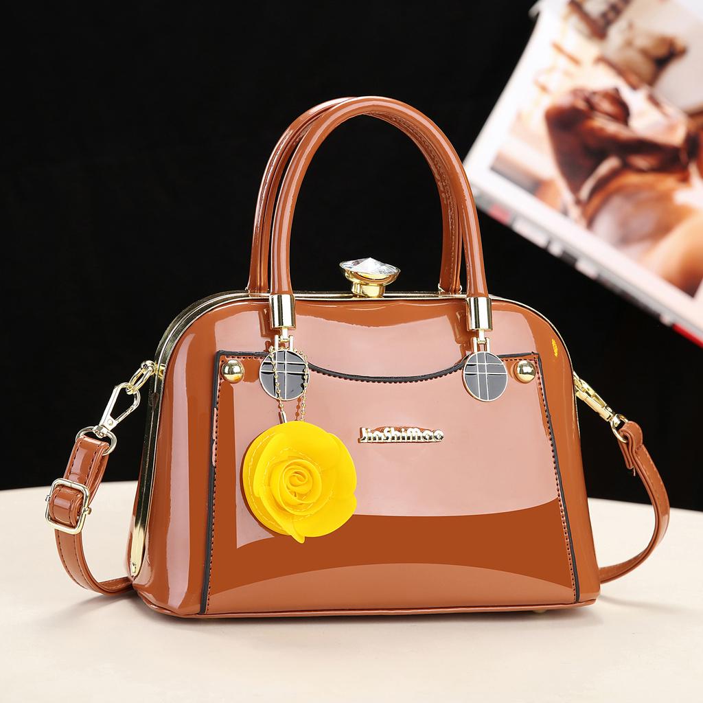 2026 handbag versatile temperament new bright leather hanshi women's messenger bag women's bag shoulder bag women's bag