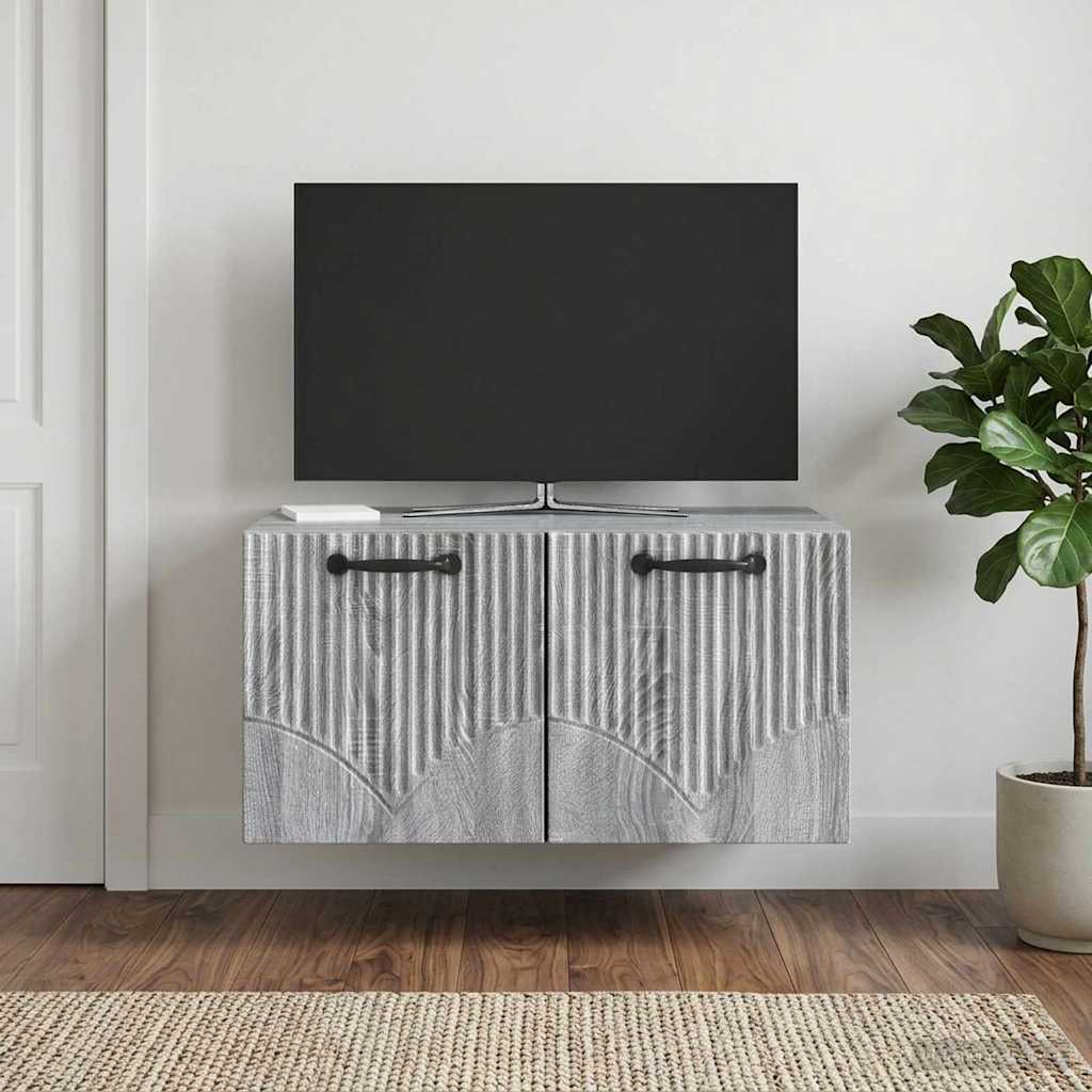Wall Mounted TV Cabinet Grey Sonoma 59.5 x 41 x 30 cm