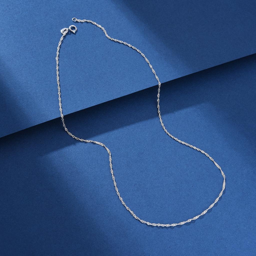 925 Sterling Silver Thin Chain , 1.5mm Singapore Necklace, Twist Chain, Gold-plated,Pendant Assembly Chain
