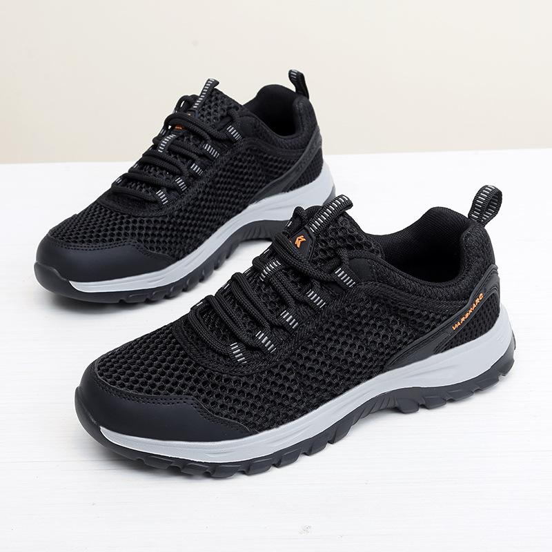 

Outdoor summer new fly-woven large mesh wear-resistant walking casual couple shoes large size 46 чёрный