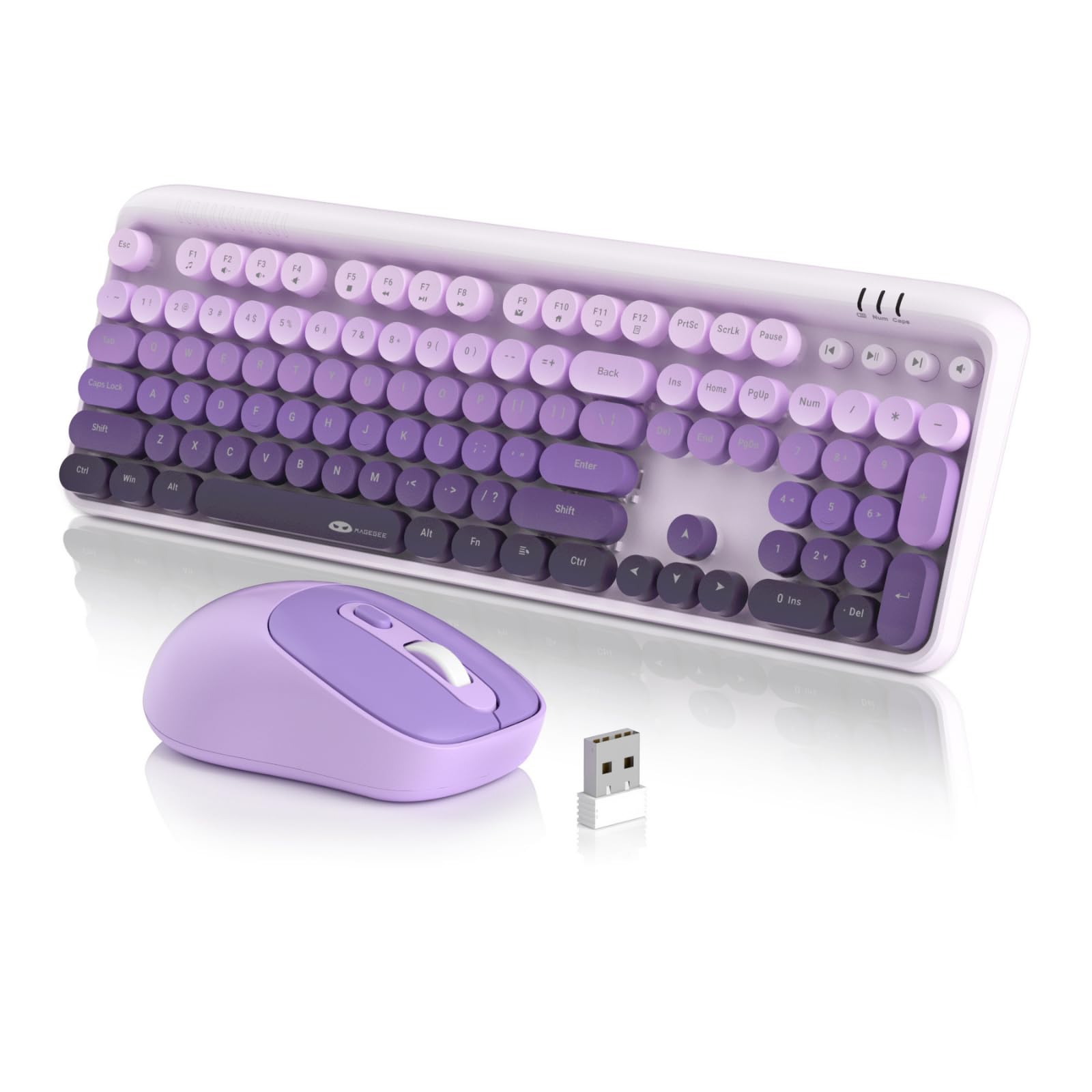 

MageGee V920 Wireless Keyboard and Mouse Set Quiet Ergonomic DPI Adjustable and Stylish Desk Accessory English – Keys, Design, 2.4GHz Connection,